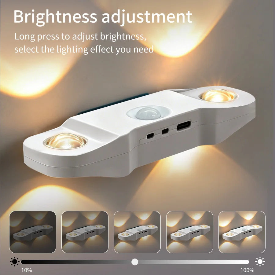 Motion Sensor LED Night Light Magnetic USB Rechargeable