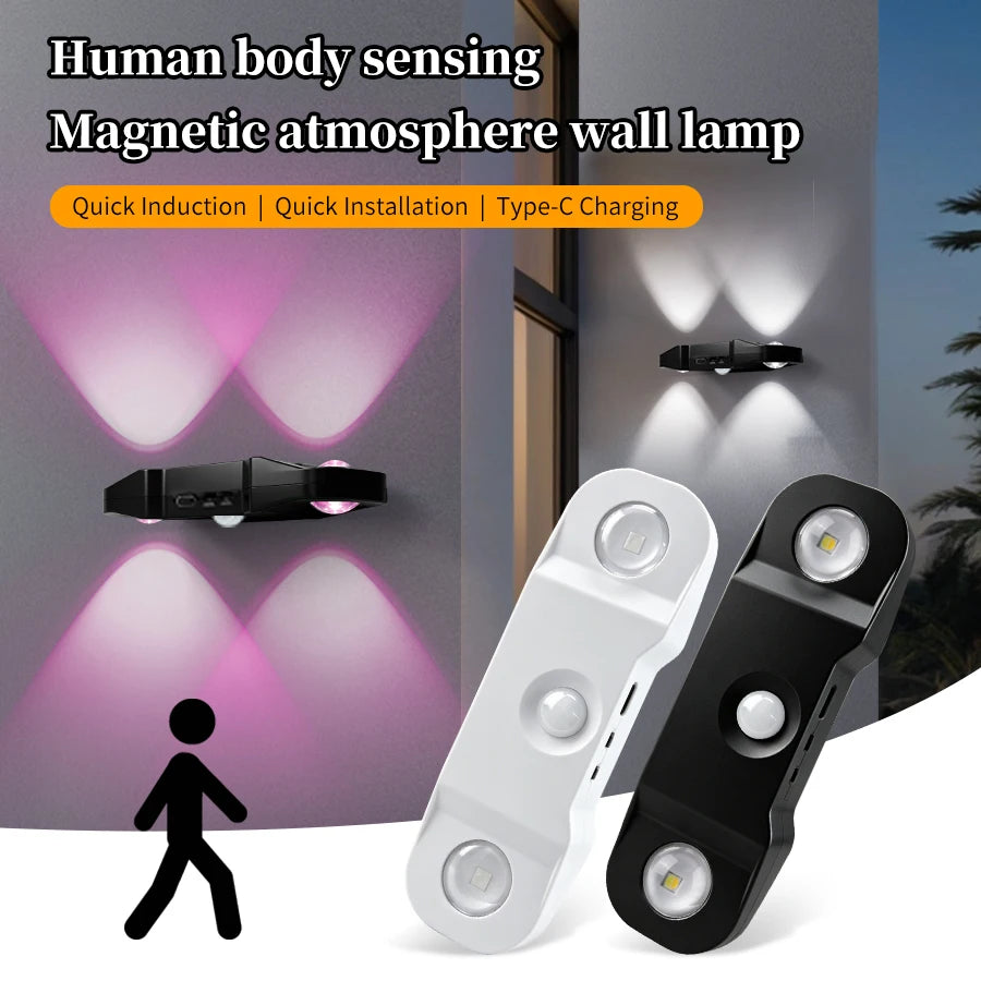 Motion Sensor LED Night Light Magnetic USB Rechargeable
